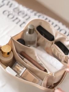 Organ Pillow Makeup Bag Large Capacity Portable Travel Makeup Bag PU Leather Bedroom Bathroom Makeup Pouch Waterproof