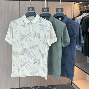 Áo Thun Polo Nam Tay Ngắn Mùa Hè Mới Ice Cool Cotton Cao Cấp Cổ Polo Tay Lửng Thời Trang Thường Ngày Cotton 75% Polyester 25%