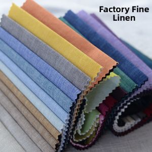 High-Quality Thick Linen Fabric Pure Color