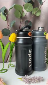 Insula ขวดจัมโบ้ ลาย Sport พร้อมหลอด สแตนเลส 316 ขวดสูญญากาศใส่น้ำดื่ม มีหูหิ้ว พวกพาง่าย สะดวก พร้อมส่ง ราคาพิเศษ