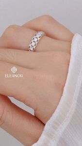 Nhẫn bạc nữ Eleanor Accessories nhẫn thiết kế vòng kim tiền đính đá phụ kiện trang sức 7171