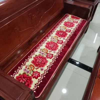 Dày Dặn Chống Trơn Trượt Đệm Sofa Gỗ Đàn Hương Đỏ Truyền Thống Bằng Gỗ Đàn Hương Màu Đỏ Mùa Đông Miếng Lót Ghế Dài Chống Mùa Xuân Mùa Thu Họa Tiết Hoa