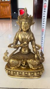 Tượng địa tạng vương bồ tát bằng đồng mật tông cao 30cm rộng đế 22x12cm nặng 2kg - Tượng mật tông