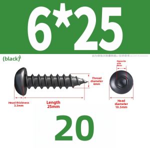 BAIRUITE | Black Stainless Steel Hex Socket Self-Tapping Screws M2-M6