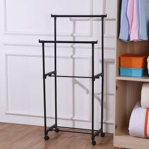 ราวตากผ้า ชุดราวเเขวนผ้า ราวมินิมอล ชั้นวางของ โครงเหล็กเเข็งเเรง พร้อมล้อเลื่อนสะดวก