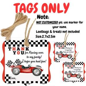 50pcs RaceCar Racing Candy Bag Birthday  plastic chipbags Souvenirs Wedding Baby Shower Favor Treats