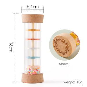 Montessori Rattle Baby Toys Rain Stick Hourglass Rain Music Rattle Baby Educational Toy Colorful Montessori Sensory Toys for Kid