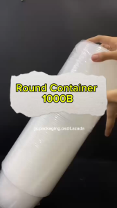 Disposable Microwaveable Round Food Container with Lid Bekas Plastik Makanan Bulat 1000ml-50set/pkt