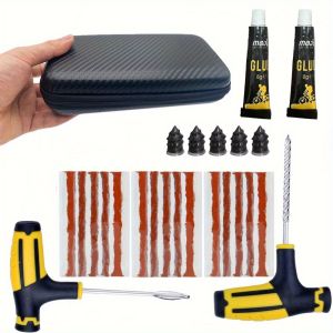 Quick Fix Emergency Tire Repair Kit - Heavy-Duty Glue & Rubber Strips for Cars/Trucks/RVs On-the-Go Safety