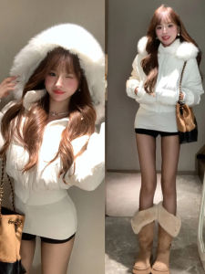 ZUKUN | Hooded Thickened Womens Parka Short Waisted