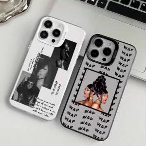 Music Rapper C-Cardi B Phone Case For IPhone 17 16 15 14 13 12 11 Pro Max Air Matte Laser Aurora Shockproof Phone Case