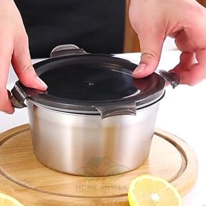 Hộp đựng cơm trưa Hộp đựng thực phẩm inox 304 Thố lạnh có lắp nhựa 4 kích thước 350ml/600ml/1000ml/2000ml