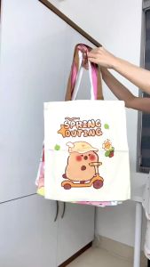 Túi vải tote size to hoạ tiết Shin cậu bé bút chì LILA TUITOTECAPY49