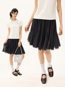 Colorful Dot Ruffle Hem Skirt