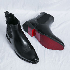 NUDANLAI | chukka boots men Red Sole British Style Retro Formal Chelsea Boots
