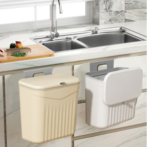 Collapsible Garbage Can Wall Mounted Thickened Plastic Kitchen Waste Bin Household Bathroom Toilet Garbage Container