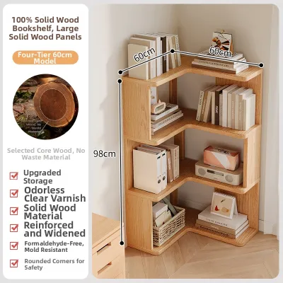 YONGJUE | Corner Multi-layer Storage Bookshelf Wood