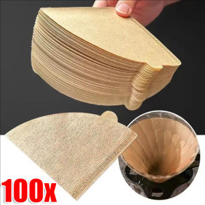100/200pcs Coffee Paper Filter / V Coffee Filter Paper for Coffee Hand-poured / Drip Fan Coffer Filters / for Cold Brew Pots and Coffee Machines