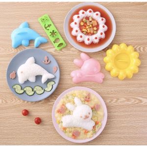[ 1Set isi 4pcs ] Cetakan Besar Set Nasi Bento Bentuk Kartun
