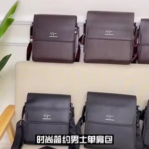 323กระเป๋าสะพายข้างหนัง PU ความจุขนาดใหญ่สำหรับผู้ชาย ปิดด้วยซิป กระเป๋าใส่เอกสารแบบลำลอง กระเป๋าสะพายข้างแบบสะพายข้าง กระเป๋าใส่เอกสารแบบมีซิป