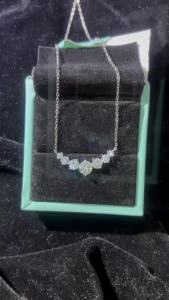 Pink Color Moissanite Necklace for Woman 925 Sterling Sliver Plated 18k White Gold Chain With Certificate Wedding Fine Jewelry