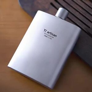 Tiartisan | Tiartsian Outdoor Pure Titanium 100ml Mini Wine Bottle Whisky Wine Pot With Funnel Camping Hiking Ultralight Pocket Sake Flask