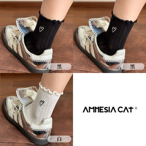 Tất Ngắn Viền Ren Trắng Cotton Nguyên Chất Dài Đến Bắp Chân Cho Nữ Mùa Xuân Thu Đông Tất Ngắn Viền Ren Dễ Thương