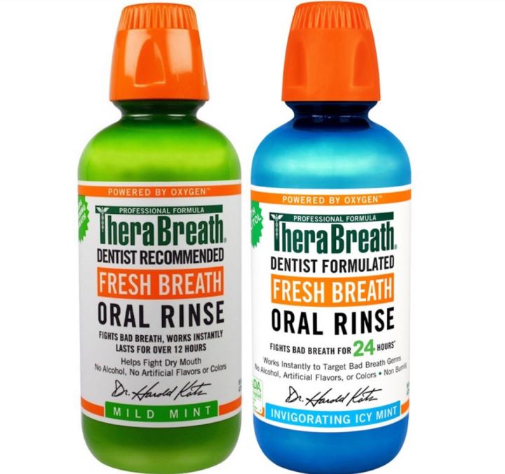 TheraBreath Fresh Breath Oral Rinse Invigorating Icy Mint/Mild Mint