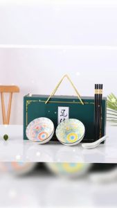 Souvenir Kado Bingkisan Hampers 1set 2mangkuk + 2pasang sumpit GARANSI PECAH