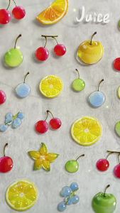 New Fruits Nail Art 3D Stickers 2025 Summer Jelly Fashion Cherry Peach Adhesive Nail Sticker DIY 3D Manicre Design Decals Parts