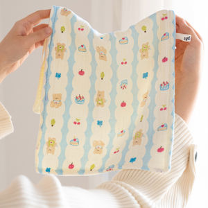 Asight Pure Cotton Childrens Face Towel Six Layers Muslin Soft Absorbent Bath Towel for Kids A-Class Face Wash Towel