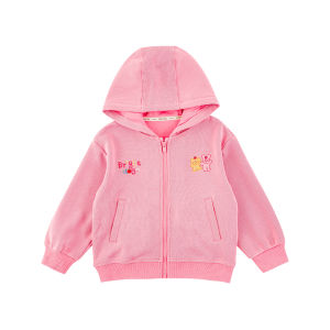 Cute Toddler Girl Jacket Hooded Denim Straight Leg Jeans Shoulder Drop Sleeves Unobstructed Autumn Collection Childrens Clothing