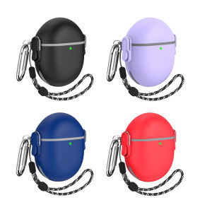 TPU PC Headphone Shell With Lanyard Hook Headphone Holder Case Waterproof Fall-protection Dual-elastic On-off Snap for Google Pixel Buds Pro