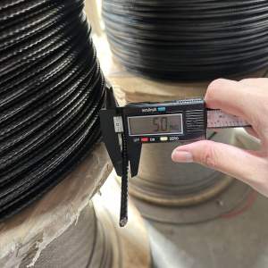 สลิงแสตนเลสเกรด304เคลือบพีวีซีสีดำขนาด5มิลราคาต่อเมตร