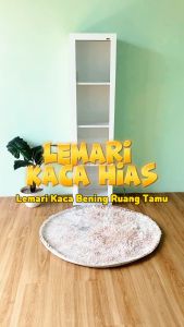 Kaca Hias - Lemari Kaca Hias Ruang Tamu Tinggi 160 cm Lebar 40 cm - Lemari Kaca Bening 4 Sekat