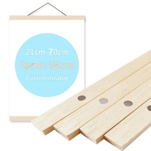 Solid Wood Magnetic Hanger Frame Teakwood Frame Poster Hanging Scroll Calendar Core Hanging Clip 30x40 40x60CM 50x70CM Picture