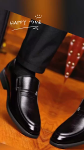 【สปอตสินค้า】รองเท้าหนังสีดำ พร้อมส่ง รองเท้าออกซฟอร์ดหนัง กันลื่น สำหรับผู้ชาย#8555