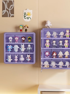 HETEE Wall-Mounted Acrylic Display Case Dustproof Showcase for Collectibles Blind Boxes Figures & Jewelry
