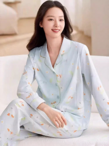 SHI YUE JIE JING | Bộ Đồ Ngủ Cho Bà Bầu Chống Khuẩn 100% Cotton Mùa Xuân Hè