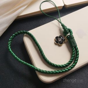 สร้อยคอโทรศัพท์ Zeng Short สำหรับผู้หญิง ปกโทรศัพท์มือถือ สายรัดข้อมือ สร้อยข้อมือ สร้อยคอ USB กล้อง ทนทาน ป้องกันการสูญหาย จี้ดอกชาติ