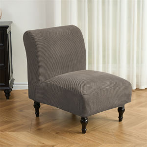 Jacquard Elastic Armless Accent Chair Cover Slipcover Washable Furniture Protector Covers Short Back Fat Head Single Sofa Cover