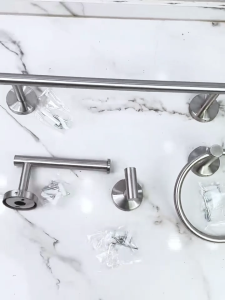 Wall Mounted Stainless Steel Towel Rack Bathroom Accessory Set Perforated Installation Bathroom Hardware Accessories