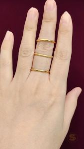 Sis Love Jewel Titanium Steel 18K Gold Plated 3 Layers Ring Cincin Women Fashion Jewelry R003