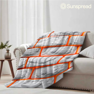 Beast Kingdom | Glowing White Brick Soft Warm Flannel Blanket Lightweight Cozy Christmas Halloween Home Decor Room