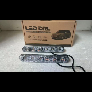 LAMPU LED DRL BUMPER 6 MATA NYALA PUTIH SEIN RUNNING 9-16 VOLT