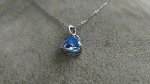 Kalung Tiaria Jewelry Silver Titanium / 9K Gold White Plated Silver Titanium - Emas Putih Titanium Silver Perak Platinum Asli Anti Karat - DEA001