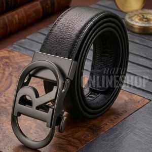 Sabuk Gesper Ikat Pinggang Pria Model Rel Huruf R Black