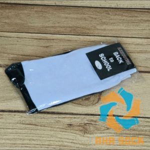 12 Pasang Kaos Kaki Anak Sekolah Tumit Anak SD SMP & SMA Hitam Putih Lusinan Harga Grosir