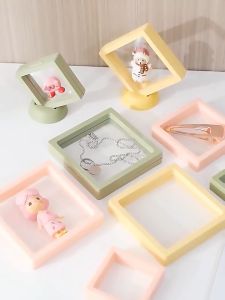 Jewelry Box Bingkai Kotak Transparan Anti Debu Kotak Penyimpanan Perhiasan Gelang Cincin Kalung Tempat Aksesoris Transparan HHG