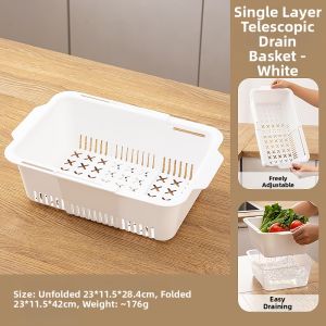 MRUN | Extendable Double Layer Thick Plastic Drain Basket